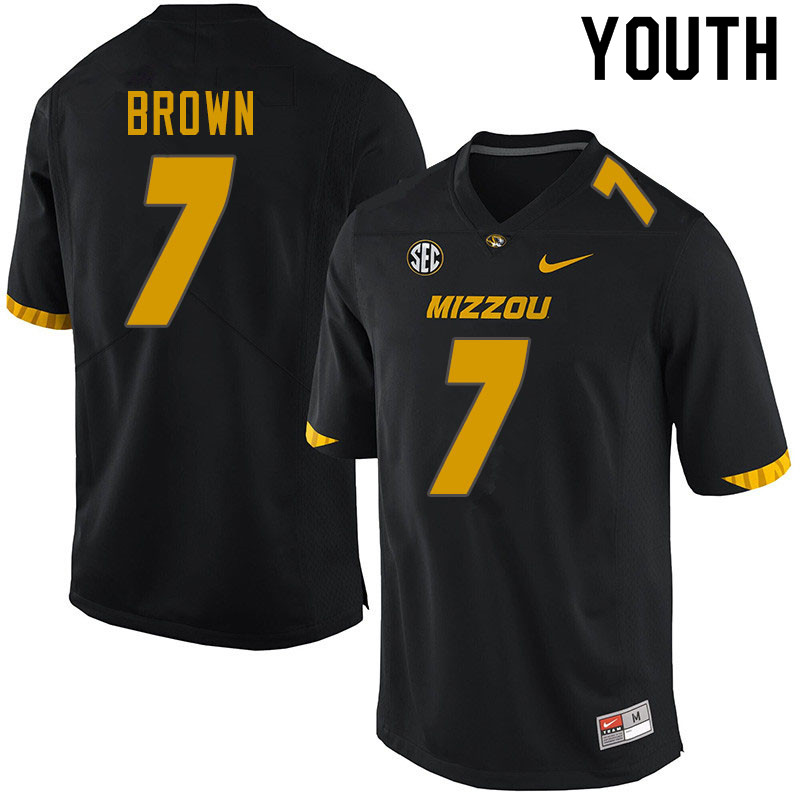 Youth #7 Stacy Brown Missouri Tigers College Football Jerseys Sale-Black